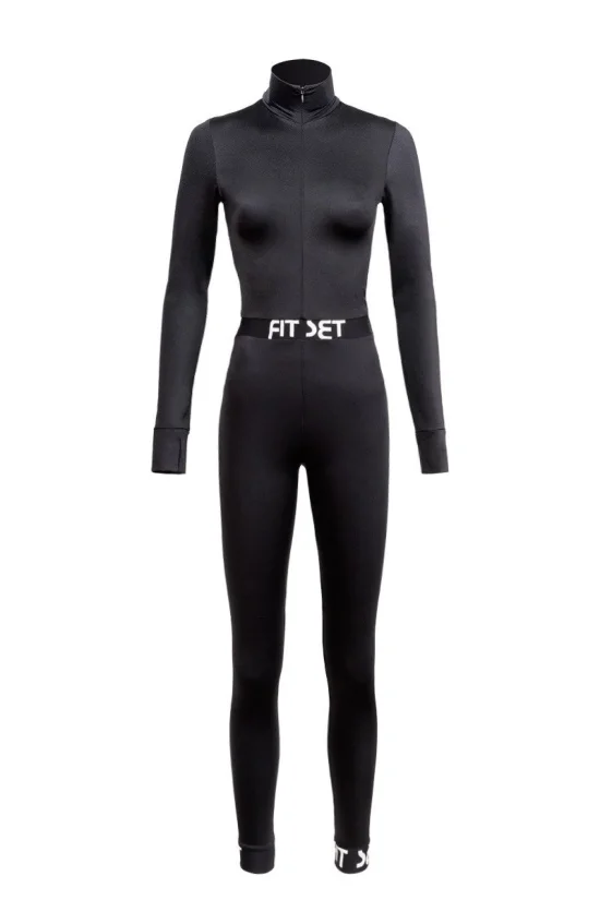 FIT SET Jumpsuit Black Zip Suit
