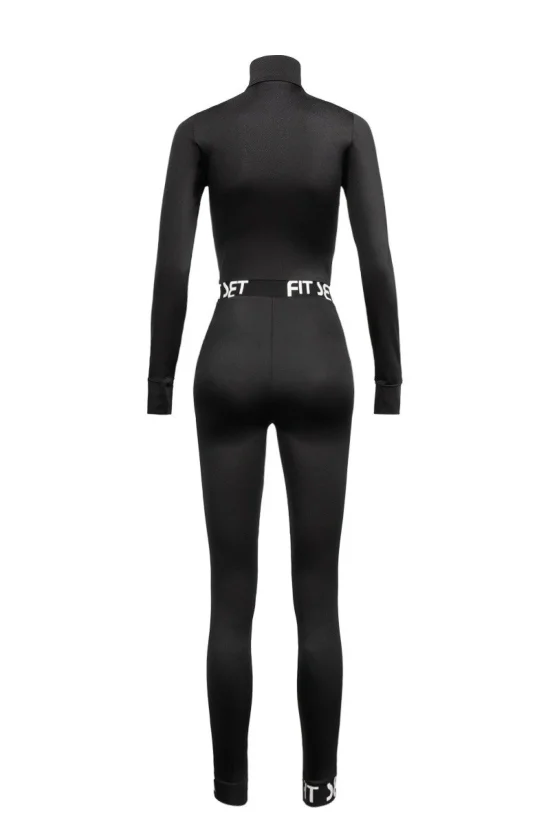 FIT SET Jumpsuit Black Zip Suit
