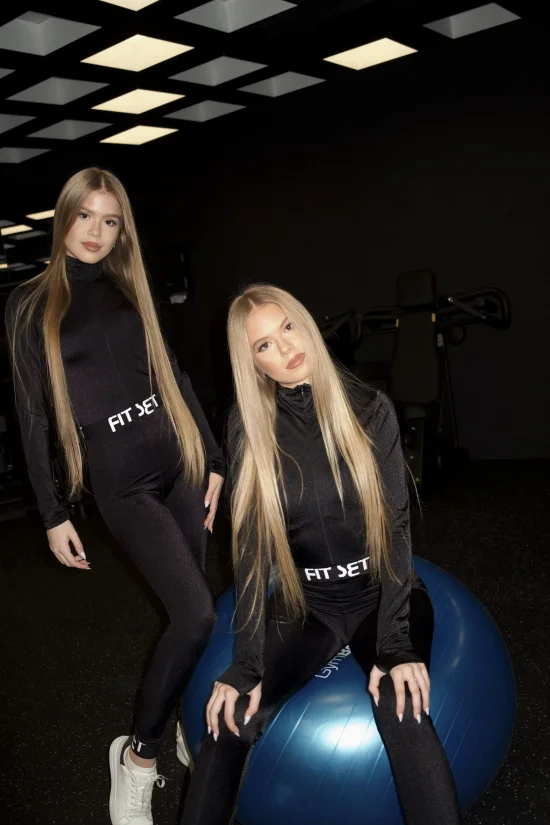 FIT SET Jumpsuit Black Zip Suit