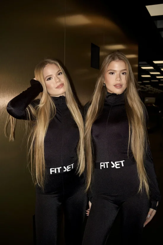 FIT SET Jumpsuit Black Zip Suit